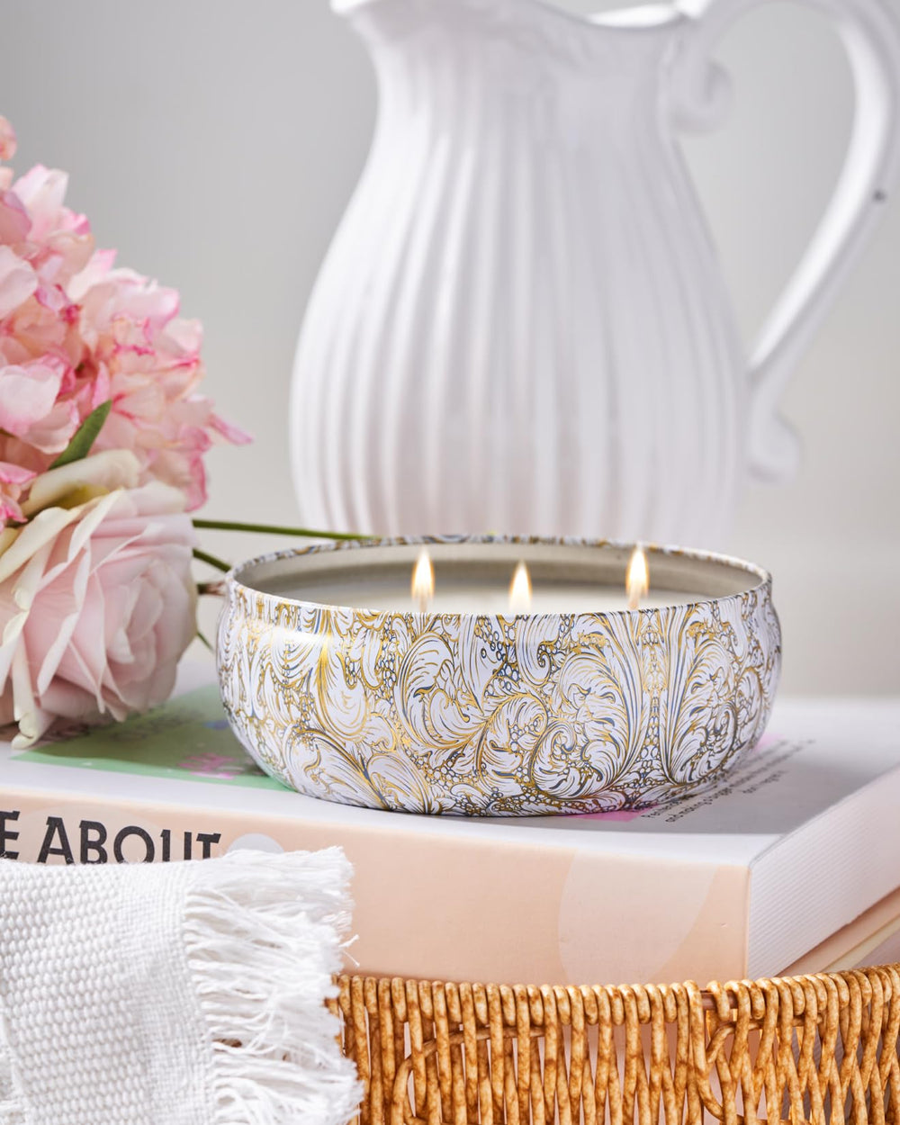 Vegan soy wax in reusable tin candle