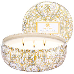 M&SENSE White Tea 12oz 3-wick soy tin candle