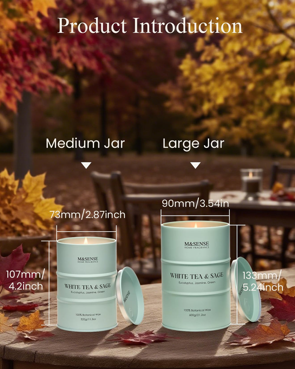 Gift box packaging of M&SENSE White Tea Sage candle