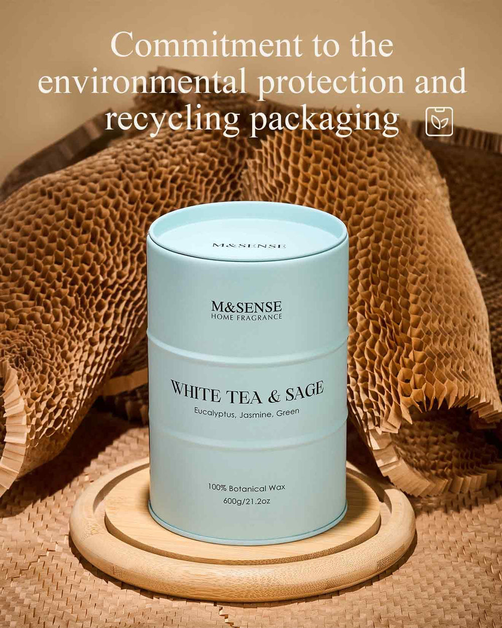 Room ambiance with White Tea Sage scented candle burning