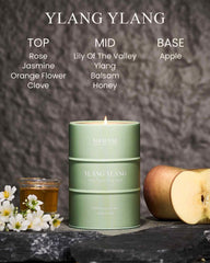 Close-up of the lead-free wick in M&SENSE Ylang Ylang candle