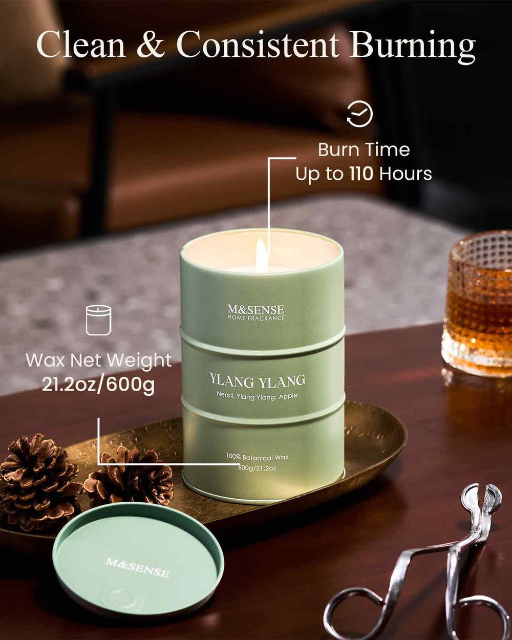 Gift-ready M&SENSE Ylang Ylang candle in gift box