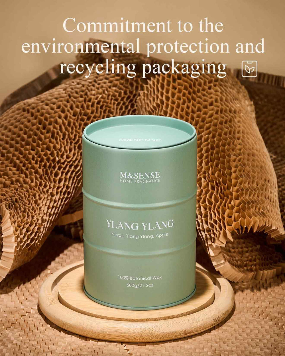 Room-filling scent from large 21.2oz M&SENSE candle