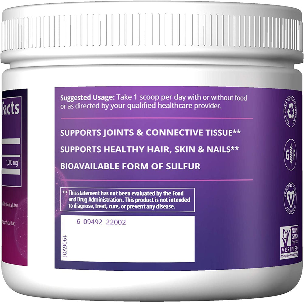 MSM Crystals promoting hair, skin, and nails growth
