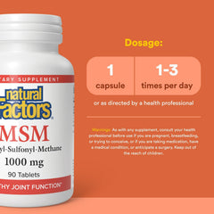 MSM organic sulfur supporting joints and collagen for hair, skin, nails