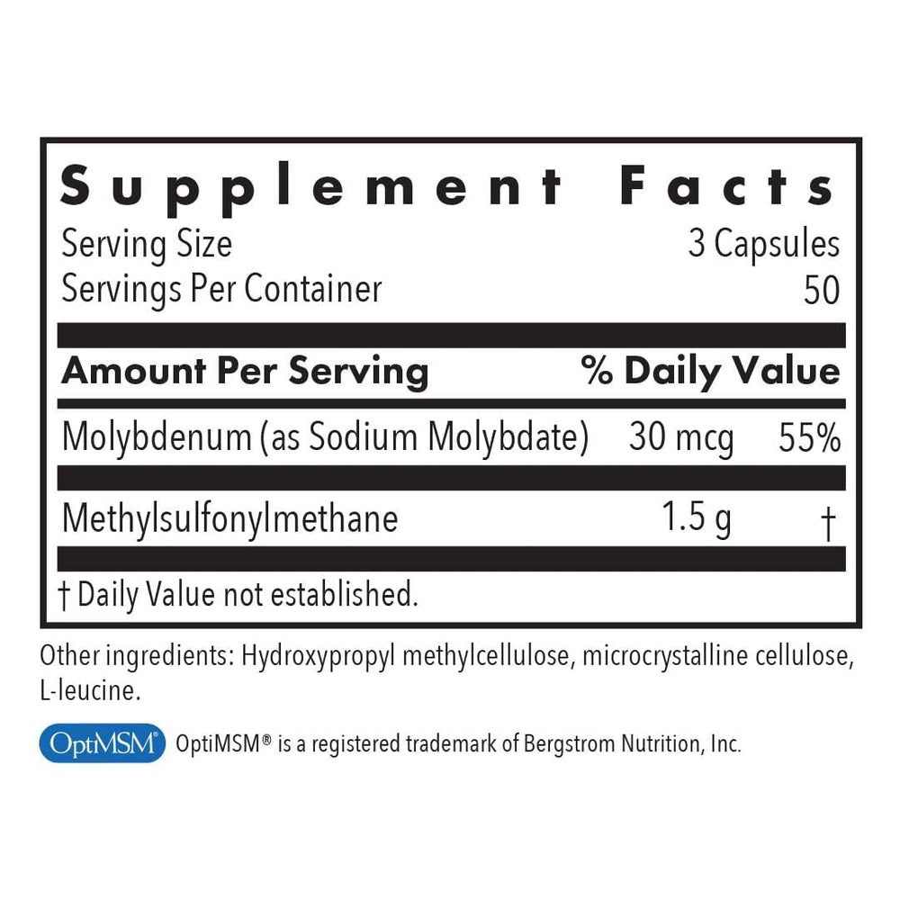 Close up of MSM powder capsules for hair growth