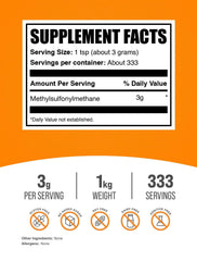 Unflavored, gluten-free MSM powder