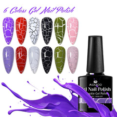 MSRUIOO pink crackle gel polish for soft, stylish nails.