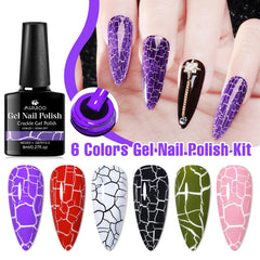 MSRUIOO red crackle gel polish creates dramatic contrast on light bases.