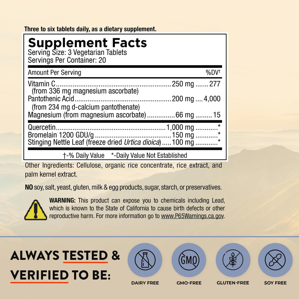 Quercetin Nettle+ 60 tablets packaging front view