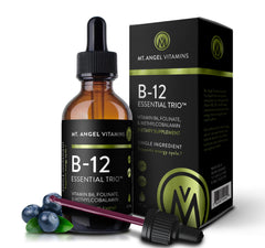 Mt. Angel Vitamins B12 Essential Trio bottle label
