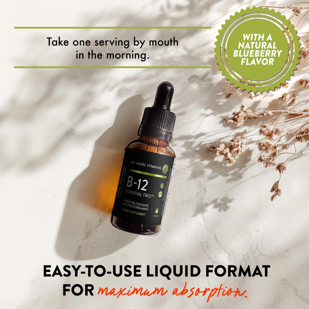 B12 liquid drops being added to tea