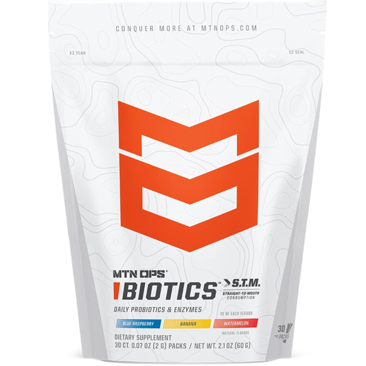 MTN OPS Biotics STM probiotic front view