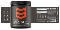 MTN OPS creatine monohydrate tub with product background
