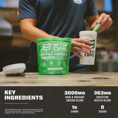 Organic and gluten-free greens blend in MTN OPS Super Greens