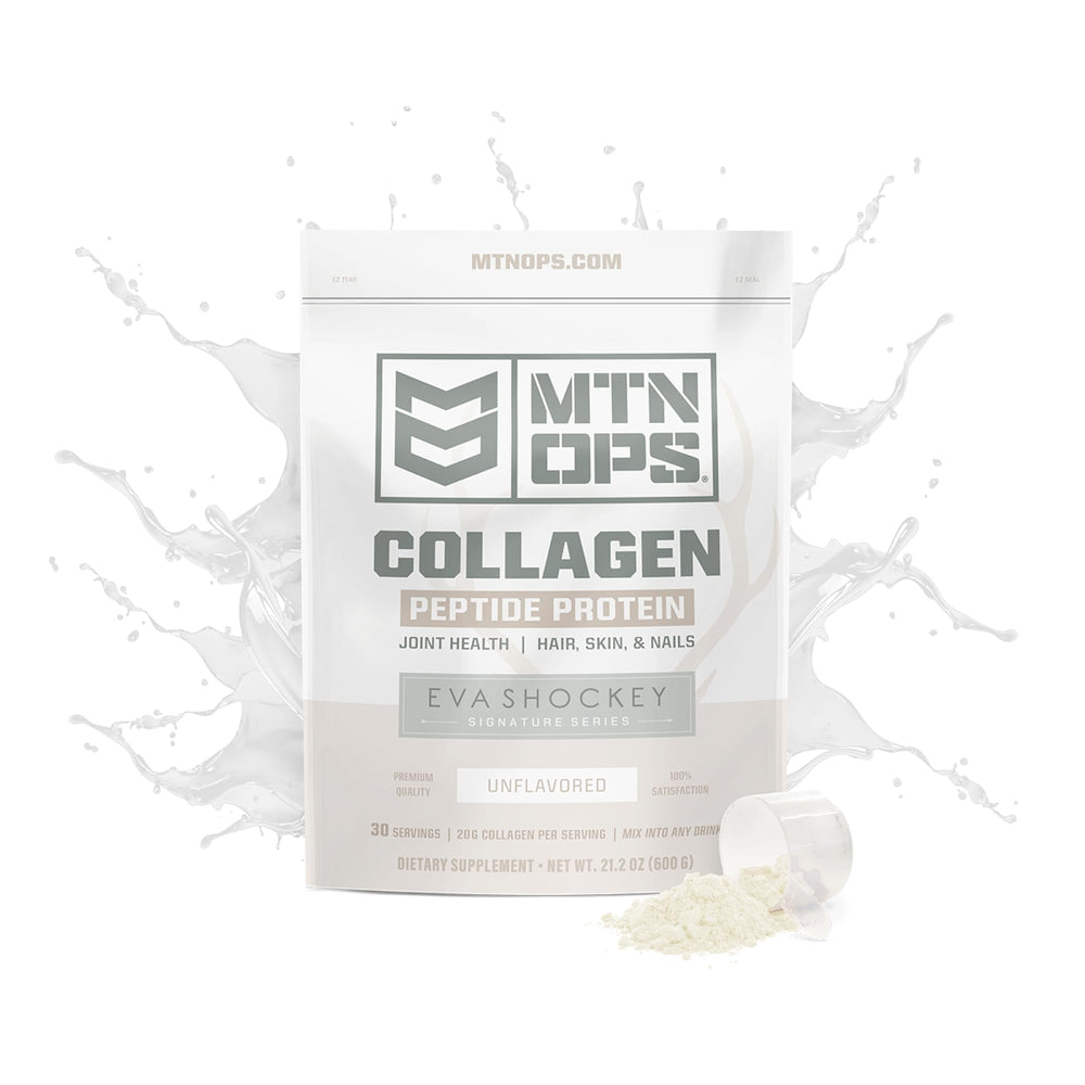 Eva Shockey Signature Series logo on MTN OPS collagen container