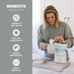 Nutrition facts showing 20g collagen per serving