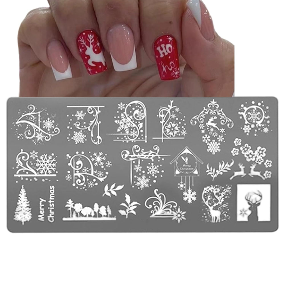 Mtruil ornaments stamping plate for sparkling Christmas nails.
