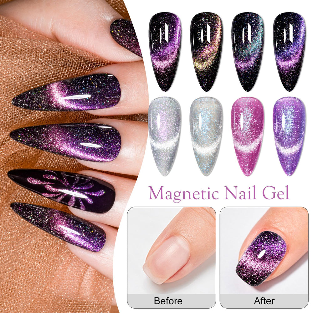 MTSSII Cat Eye Gel Polish Set5 dark shade swirls for night-out looks