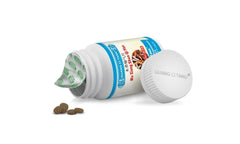 Box and bottle of Mu Xiang Shun Qi Pian K010 BloatEase with tablets