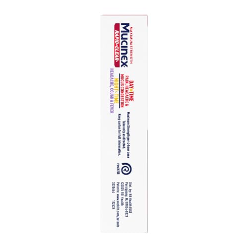 Mucinex Rapid Clear 12-plus age label communicates suitability for adults and older teens