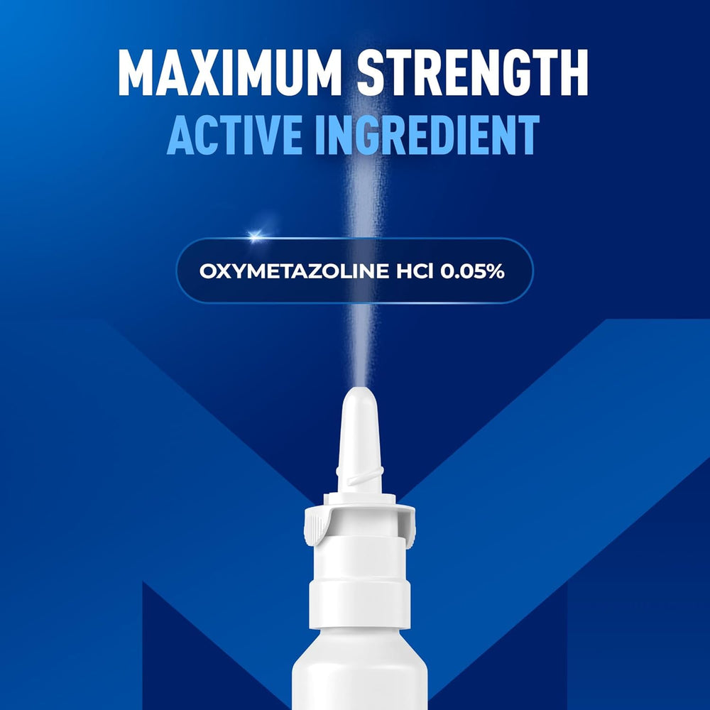 Mucinex Sinus-Max nasal mist application ready to use.