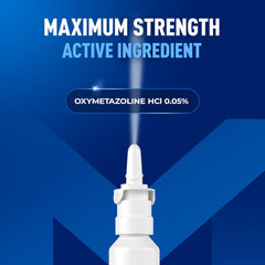 Mucinex Sinus-Max nasal mist application ready to use.