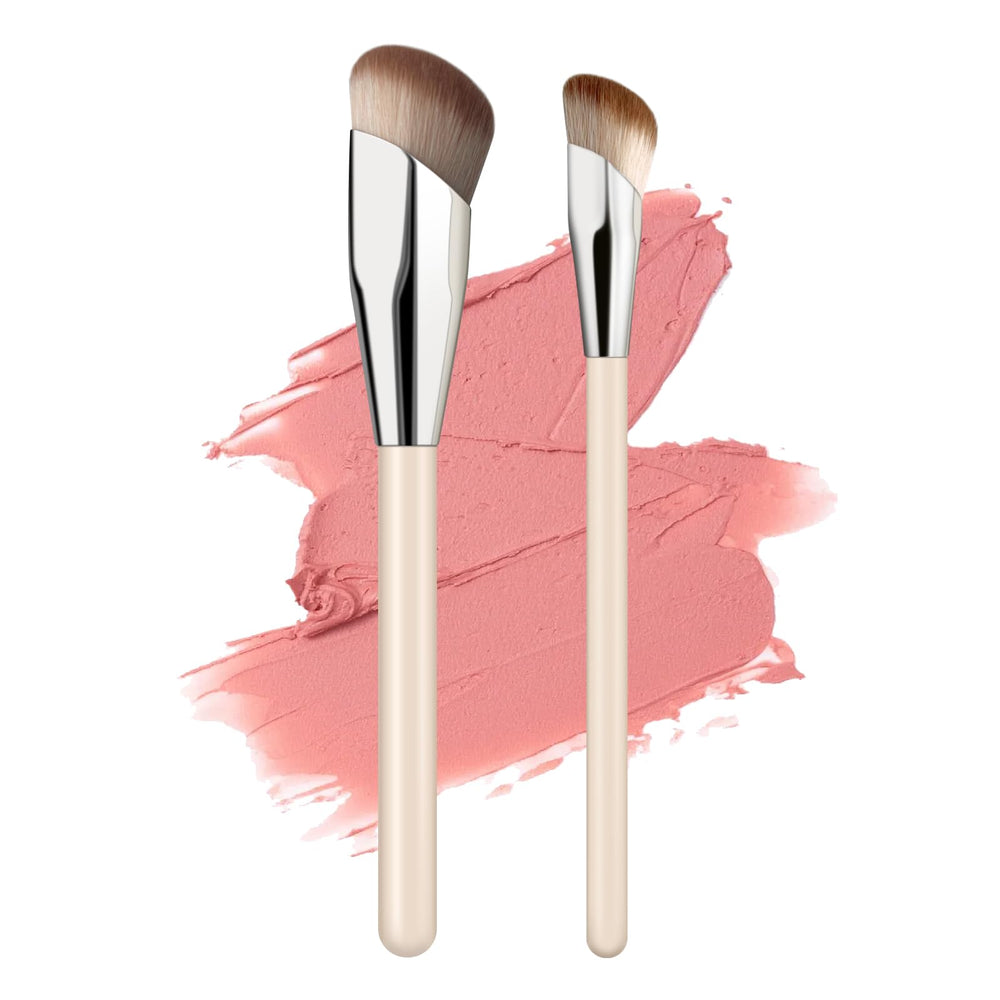 MUIIGOOD angled blush brush closeup emphasizes precise application and blending.