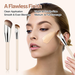 MUIIGOOD angled blush brush handles cream, liquid or powder blush for even distribution.