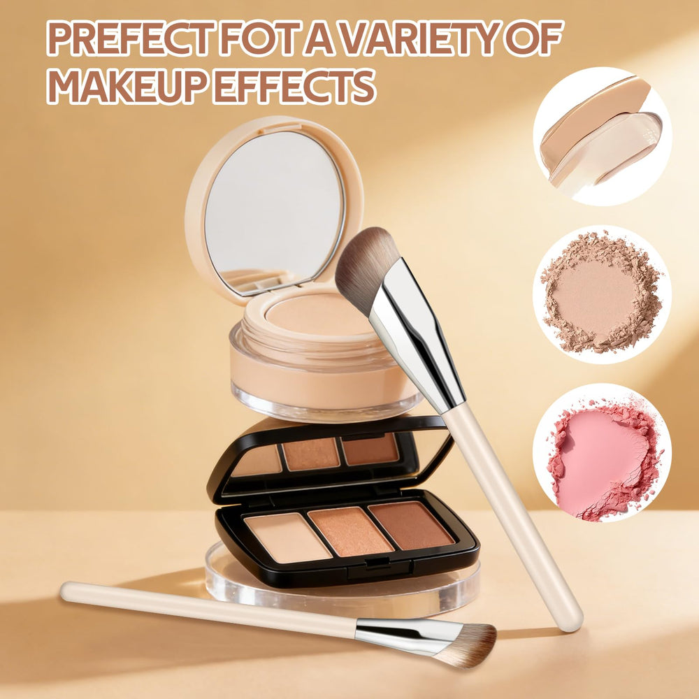 MUIIGOOD angled blush brush on cheek demonstrates natural flush and easy blending.