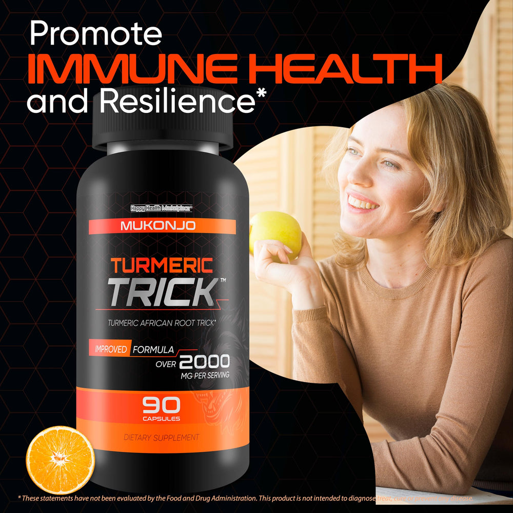 Man taking Mukonjo Turmeric Trick capsule
