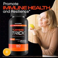 Man taking Mukonjo Turmeric Trick capsule