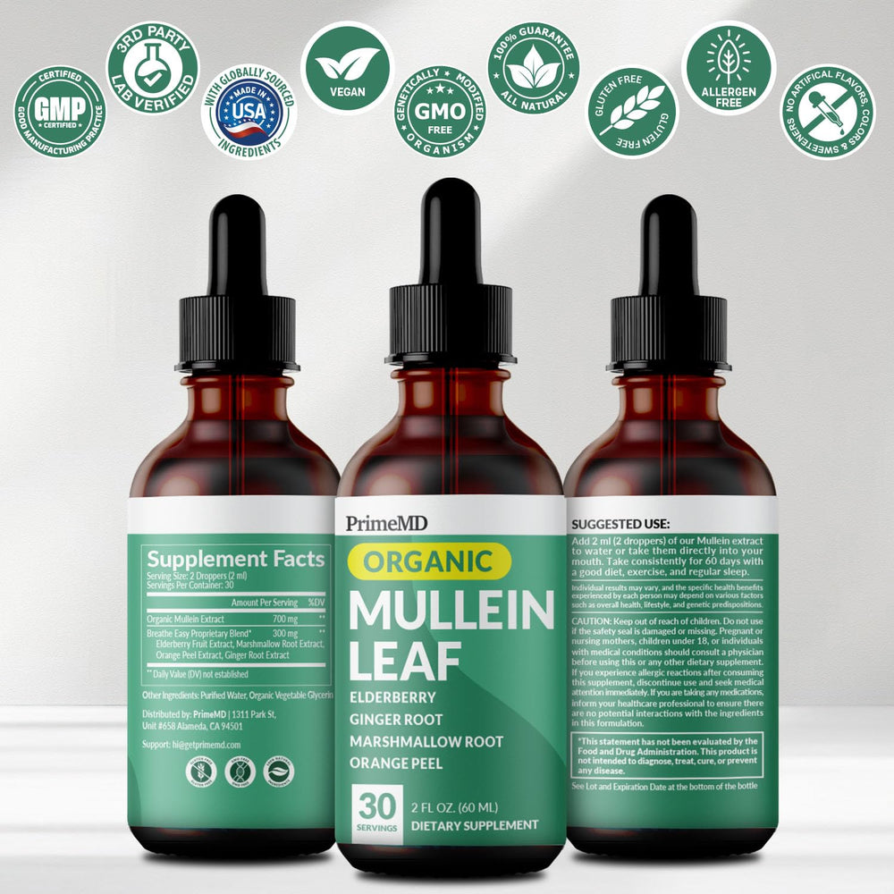 Gluten-free and GMO-free labeling on bottle