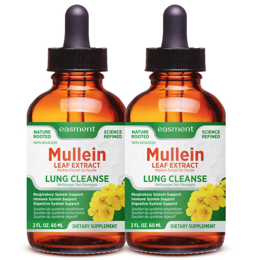 Label and bottle of Mullein Drops for Lungs Cleanse