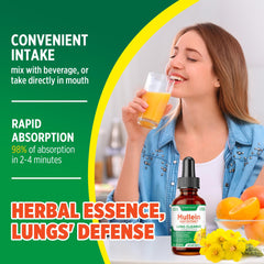 Two-bottle 2-pack set of Mullein Drops for Lungs Cleanse