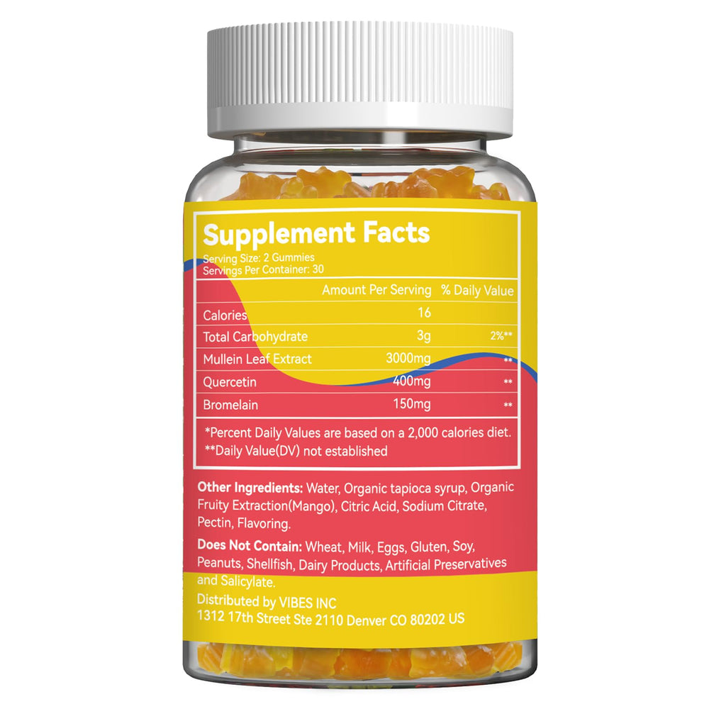Ingredients: mullein 3000mg with quercetin and bromelain