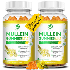 Two-pack container of 9-in-1 Mullein Gummies, 120-count each