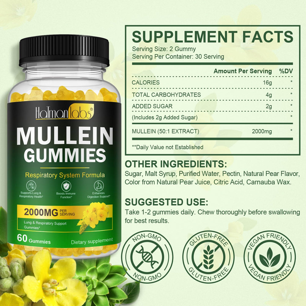 Close-up of pear-flavored mullein gummy
