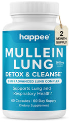 Mullein leaf extract supplement bottle with capsules