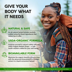 Mullein leaf extract supplement organic label