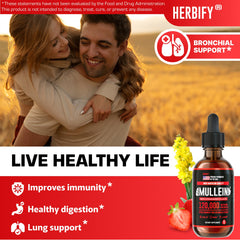 Close-up of mullein leaf and flower extract for tincture