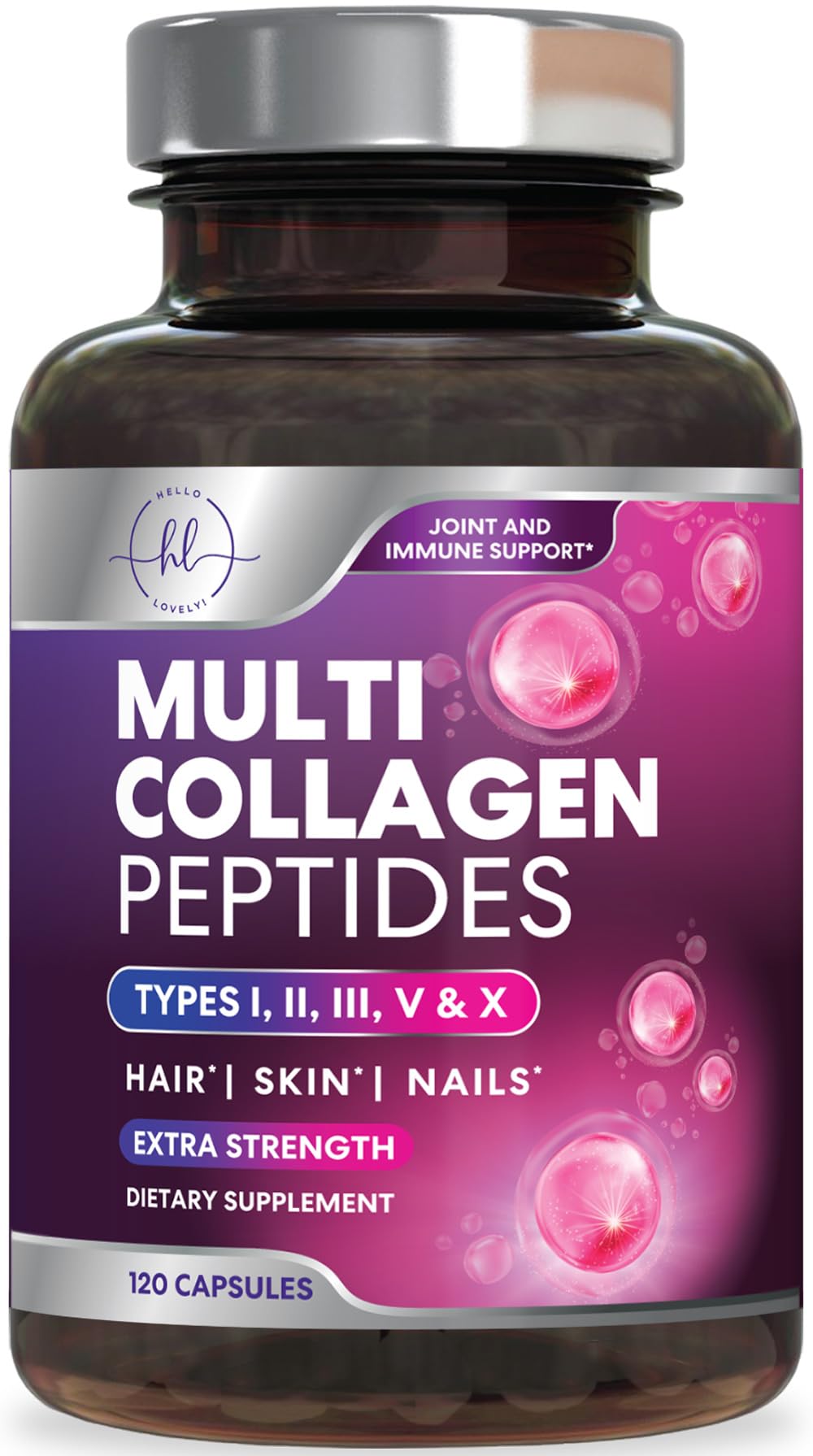 Multi Collagen 2400 mg bottle with 120 capsules