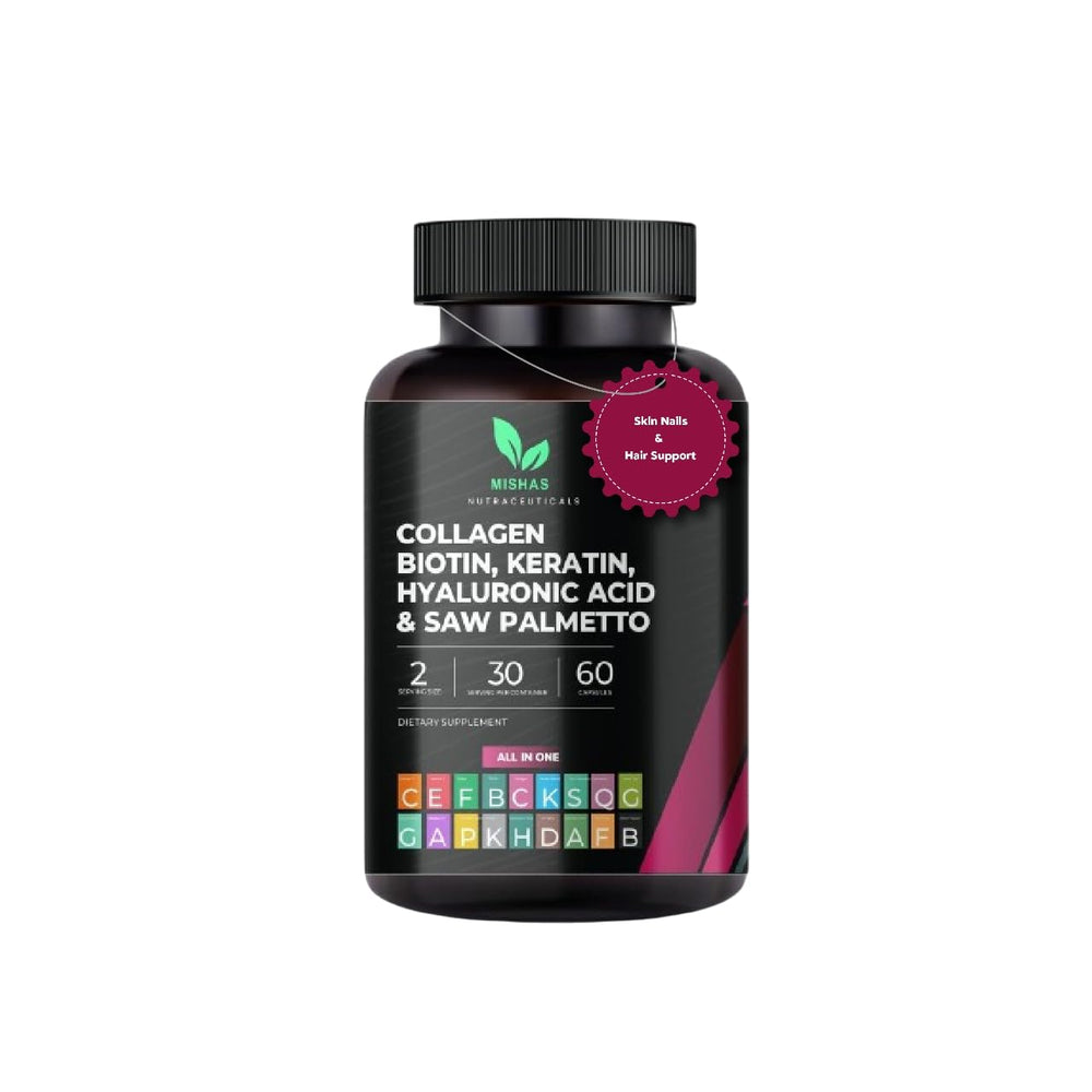 Bottle of Multi Collagen Hair Pills with 60 vegan capsules