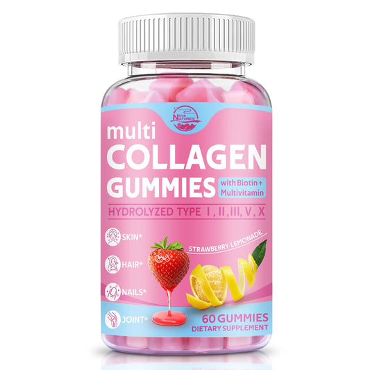 Front view of Multi Collagen Peptides Gummies bottle