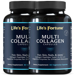 Bottle of Multi Collagen Peptides I-VX unflavored grass-fed capsules