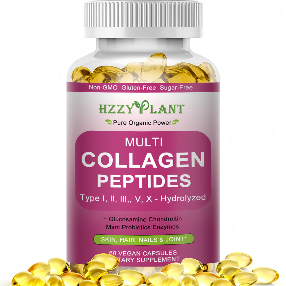 Bottle of Multi Collagen Peptides Softgels with label