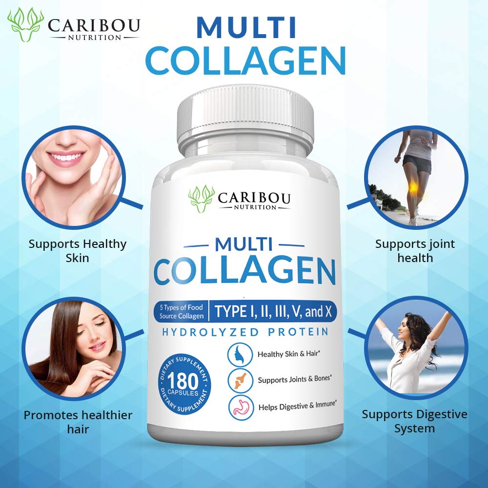 Packaging labeling collagen Types I, II, III, V and X