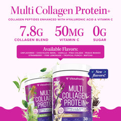 Ingredients: Types I II III V X collagen with vitamin C and hyaluronic acid