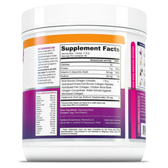 Supplement label highlighting Vitamin C and Hyaluronic Acid