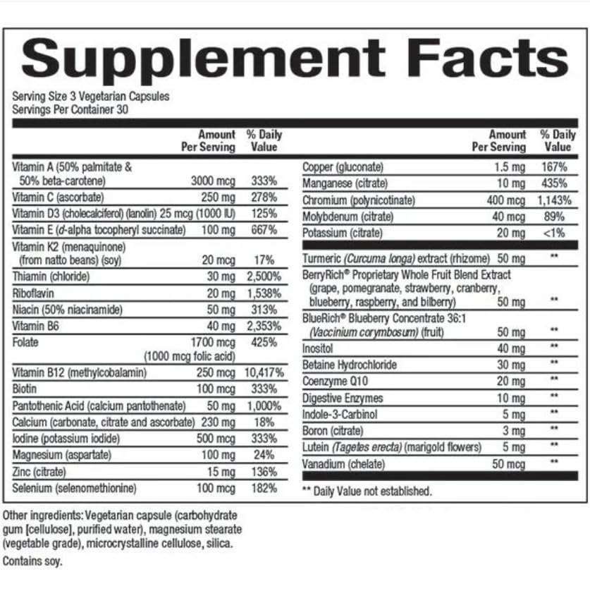 Product overview image for MultiFactors Women's 50+ multivitamin